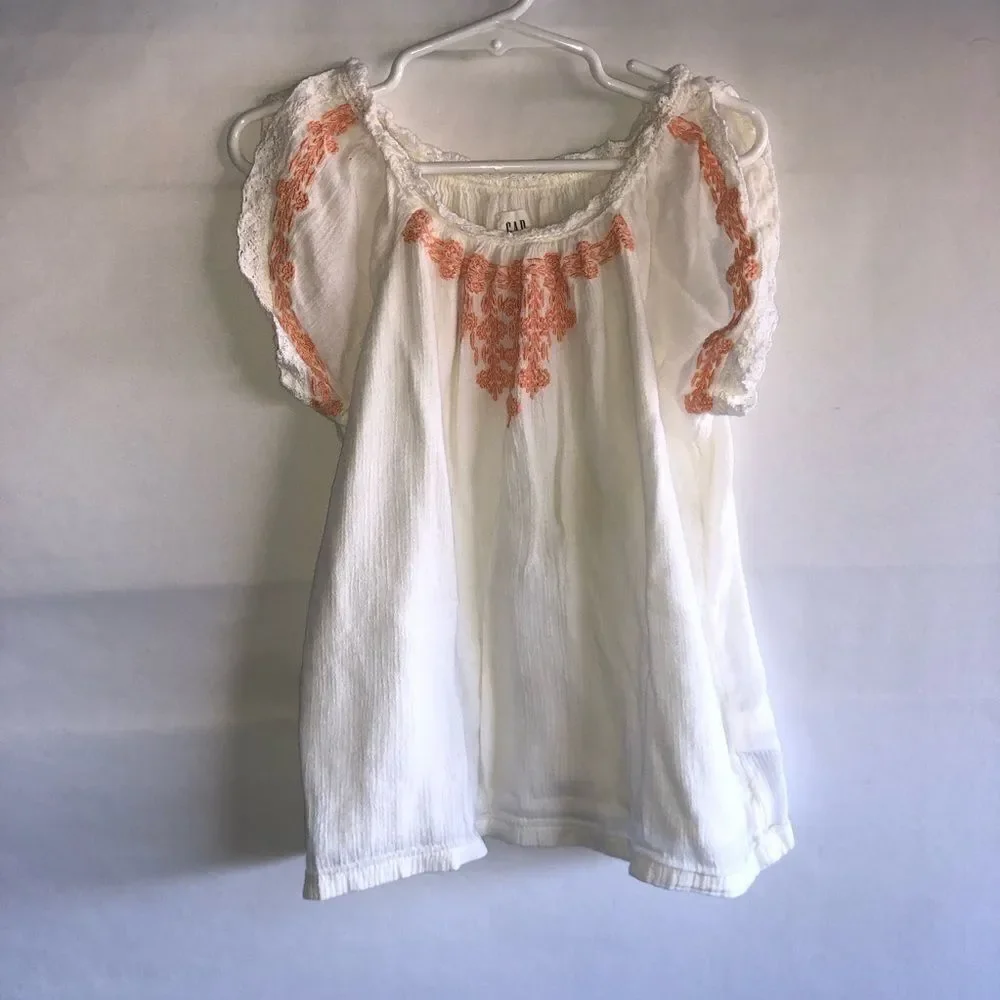 Gap Coral Embroidered Top